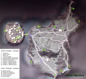 Gothic 4: Karte von Nord-Stewark Alle wichtigen Orte in Nord-Stewark