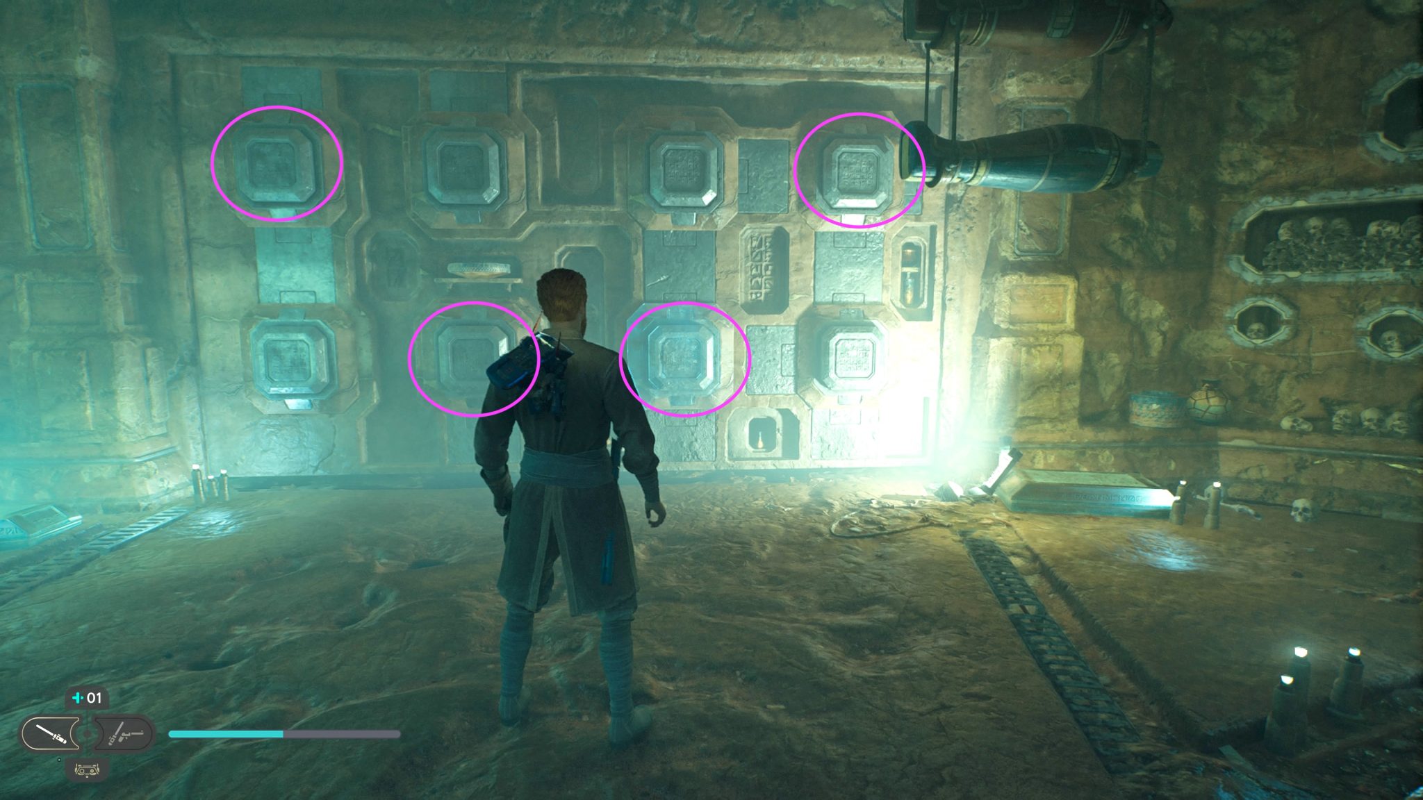 Star Wars Jedi Survivor Jedha Stürmischer Tafelberg, Das Rätsel im Grab von Uhrma und